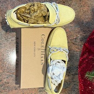 Cole Haan Lemon Yellow Moccasins with Bow